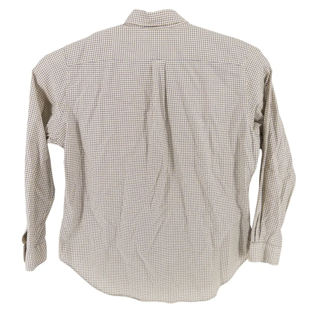 Polo Ralph Lauren Men's Large Long Sleeve Button Up Shirt Blue Yellow Check Pony